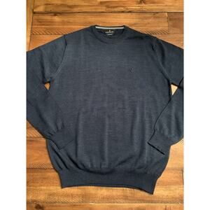 Navigare Mens Large Acrylic + Wool Blend Mens Sweater LARGE Blue/Gray Color Read